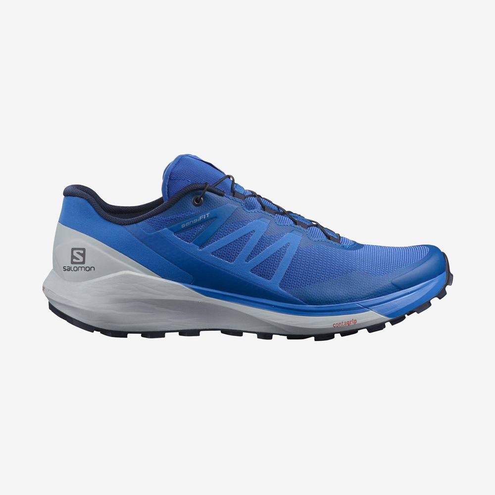 Chaussures De Trail Running Salomon Homme Bleu - Salomon SENSE RIDE 4 - France (2486-YZQUR)